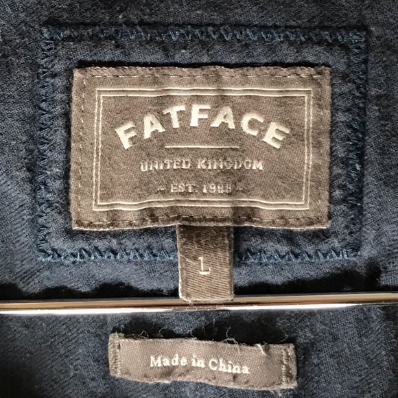 FatFace Plaid Flannel Long Sleeve Button Front Western Blue Grey Red Men's Large - Picture 4 of 11